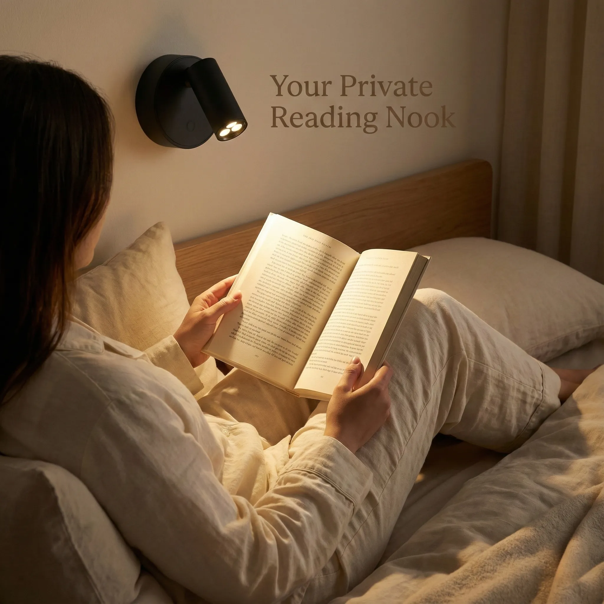 Cordless Magnetic Reading Sconce | 30-Day Battery Life & Zero-Drill Installation | Cinema-Grade Warm Light thumbnail 4