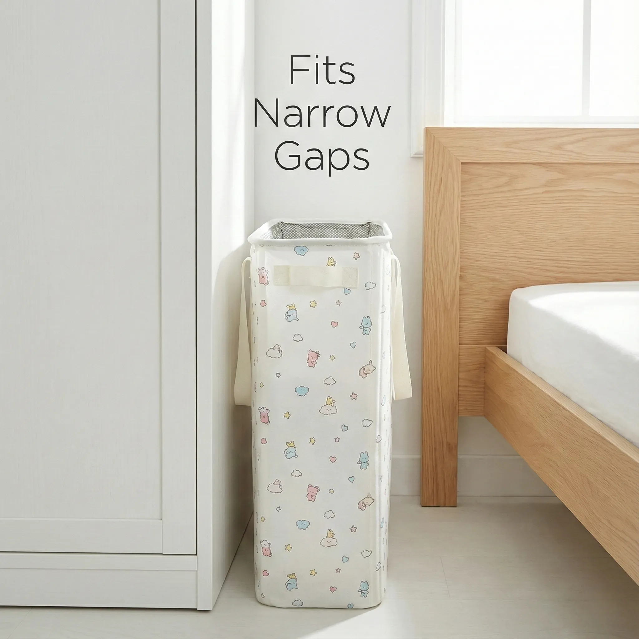 Slim Structured Laundry Hamper | The 'Semi-Dirty' Clothes Organizer | Fiberglass-Free Design thumbnail 3