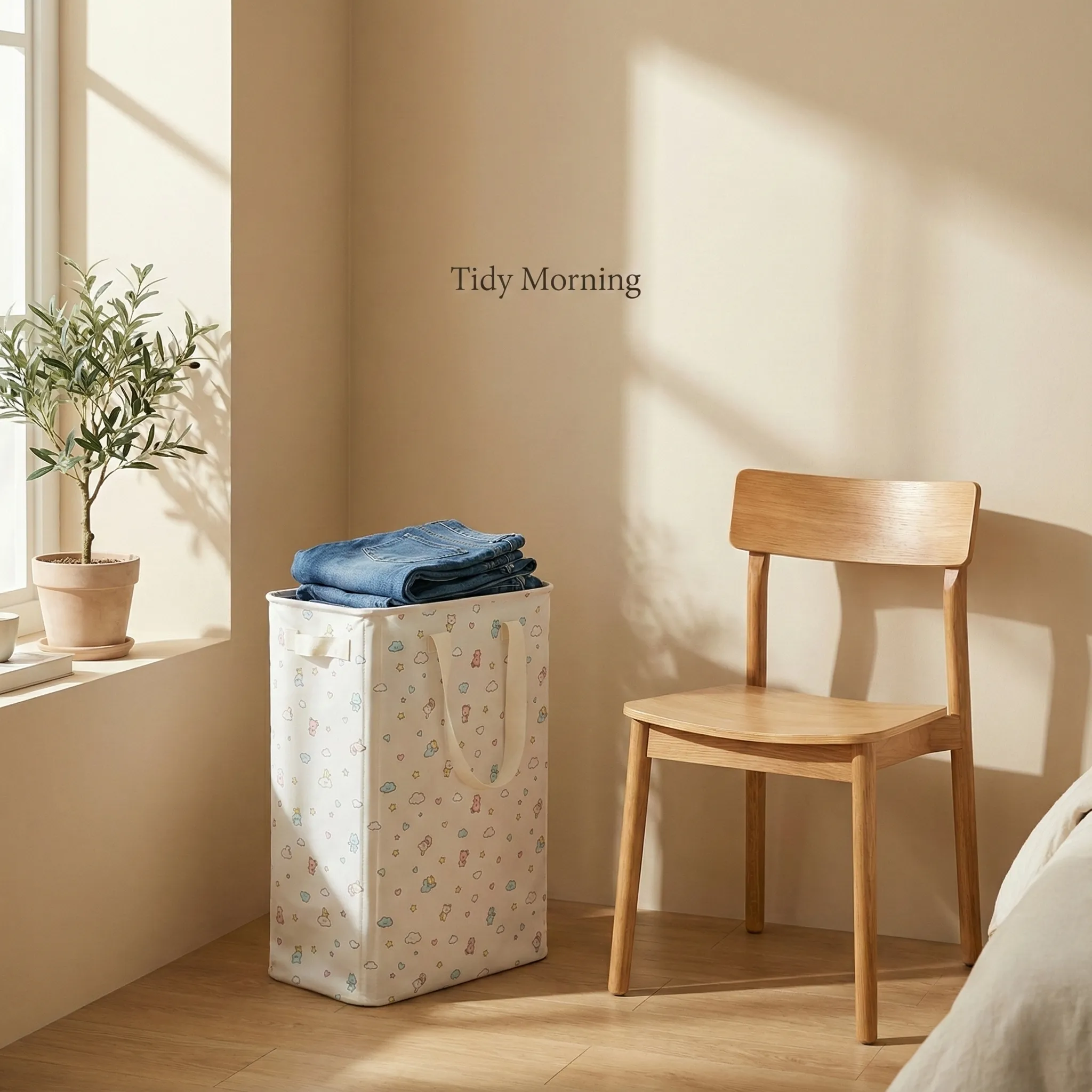 Slim Structured Laundry Hamper | The 'Semi-Dirty' Clothes Organizer | Fiberglass-Free Design thumbnail 4