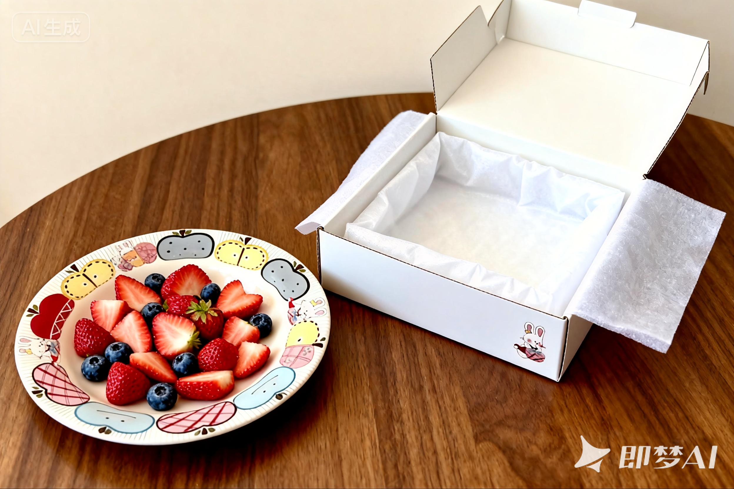 Apple Bunny Ceramic Deep Plate �?8.2 Inch